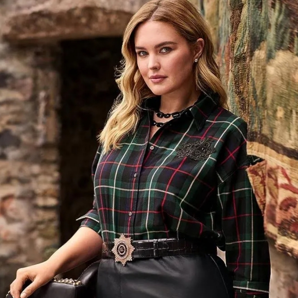 Lauren Ralph Lauren Green Red Black Plaid Button-Down Shirt